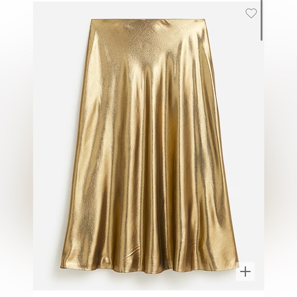 J. Crew Gold Satin Skirt